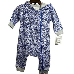 Nordstrom Open Edit Hooded Fleece Classic Lined Romper Zipper Opening Size 6M